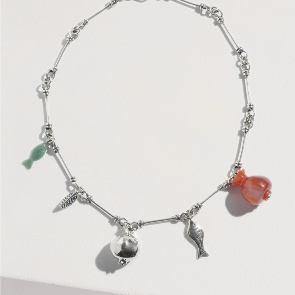 Pamela Love Sterling Silver Demeter Pomegranate Charm Necklace